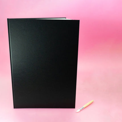 A3 Portrait Sketchbook | 140gsm White Cartridge, 92 Pages | Casebound Black Cover