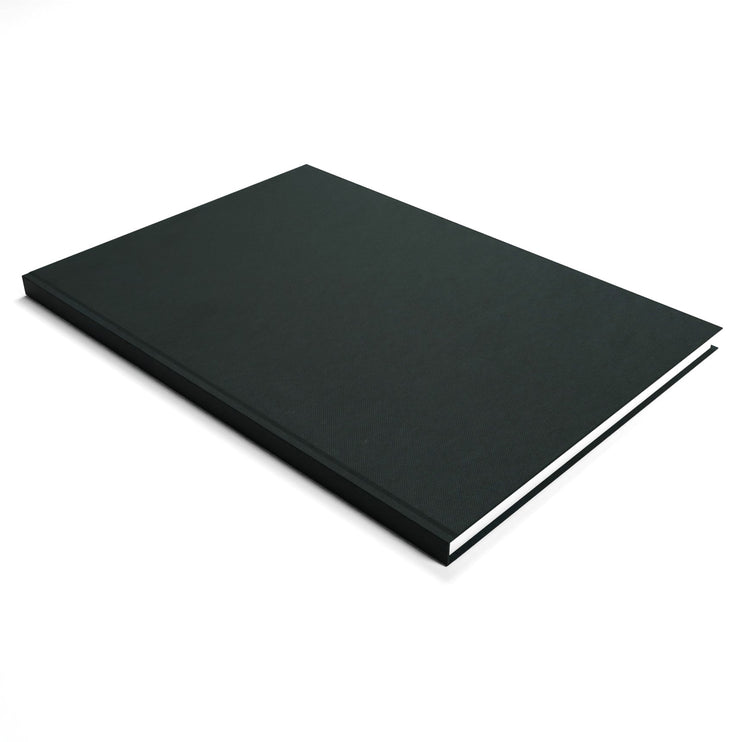 A4 Portrait Sketchbook | 140gsm White Cartridge, 92 Pages | Casebound Black Cover