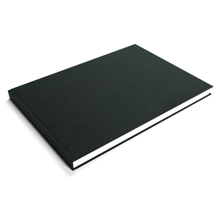 A5 Landscape Sketchbook | 140gsm White Cartridge, 92 Pages | Casebound Black Cover