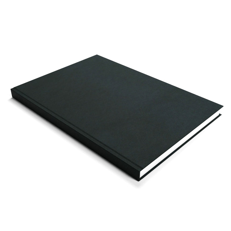 A5 Portrait Sketchbook | 140gsm White Cartridge, 92 Pages | Casebound Black Cover